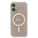 Oryginalne Etui IPHONE 16 PLUS Guess Hardcase IML 4G MagSafe (GUHMP16MH4STP) różowe