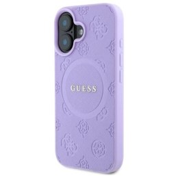 Oryginalne Etui IPHONE 16 PLUS Guess Hardcase Saffiano Peony Classic Logo MagSafe (GUHMP16MPSAPSMEU) fioletowe