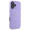 Oryginalne Etui IPHONE 16 PLUS Guess Hardcase Saffiano Peony Classic Logo MagSafe (GUHMP16MPSAPSMEU) fioletowe