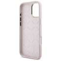 Oryginalne Etui IPHONE 16 PLUS Guess Hardcase Silicone Script Metal Logo & Frame (GUHCP16MSMBSLP) różowe