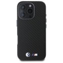 Oryginalne Etui IPHONE 16 PRO BMW Hardcase Carbon Wrapped Metal (BMHCP16L23PUFWC) czarne