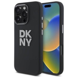 Oryginalne Etui IPHONE 16 PRO DKNY Hardcase Liquid Silicone Metal Logo (DKHCP16LSMCBSK) czarne