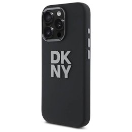 Oryginalne Etui IPHONE 16 PRO DKNY Hardcase Liquid Silicone Metal Logo (DKHCP16LSMCBSK) czarne