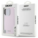 Oryginalne Etui IPHONE 16 PRO DKNY Hardcase Liquid Silicone Small Metal Logo MagSafe (DKHMP16LSMCHLP) różowe