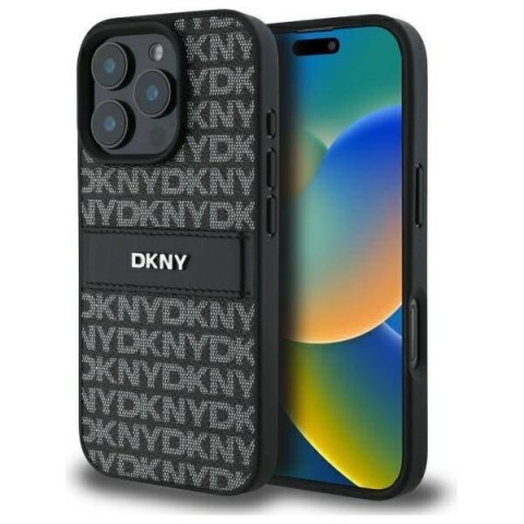 Oryginalne Etui IPHONE 16 PRO DKNY Hardcase Texture Pattern Tonal Stripe (DKHCP16LPRTHSLK) czarne