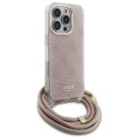 Oryginalne Etui IPHONE 16 PRO Guess Hardcase Crossbody Cord 4G Print (GUHCP16LHC4SEP) różowe