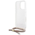 Oryginalne Etui IPHONE 16 PRO Guess Hardcase Crossbody Cord 4G Print (GUHCP16LHC4SEP) różowe