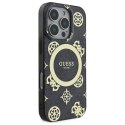 Oryginalne Etui IPHONE 16 PRO Guess Hardcase IML Peony On 4G Background MagSafe (GUHMP16LH4PYEEK) czarne