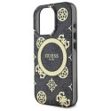 Oryginalne Etui IPHONE 16 PRO Guess Hardcase IML Peony On 4G Background MagSafe (GUHMP16LH4PYEEK) czarne