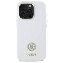 Oryginalne Etui IPHONE 16 PRO Guess Hardcase Silicone Logo Strass 4G (GUHCP16LM4DGPH) białe