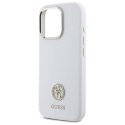 Oryginalne Etui IPHONE 16 PRO Guess Hardcase Silicone Logo Strass 4G (GUHCP16LM4DGPH) białe