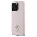 Oryginalne Etui IPHONE 16 PRO Guess Hardcase Silicone Logo Strass 4G (GUHCP16LM4DGPP) jasnoróżowe