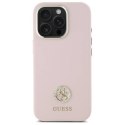 Oryginalne Etui IPHONE 16 PRO Guess Hardcase Silicone Logo Strass 4G (GUHCP16LM4DGPP) jasnoróżowe