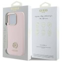 Oryginalne Etui IPHONE 16 PRO Guess Hardcase Silicone Logo Strass 4G (GUHCP16LM4DGPP) jasnoróżowe