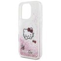 Oryginalne Etui IPHONE 16 PRO Hello Kitty Hardcase Liquid Glitter Sweet Kitty Bows MagSafe (HKHMP16LLSWKH) białe