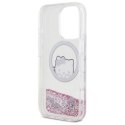 Oryginalne Etui IPHONE 16 PRO Hello Kitty Hardcase Liquid Glitter Sweet Kitty Bows MagSafe (HKHMP16LLSWKH) białe