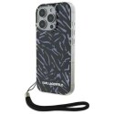 Oryginalne Etui IPHONE 16 PRO Karl Lagerfeld Zebra With Cord (KLHCP16LHZBPKCCU) fioletowe