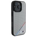 Oryginalne Etui IPHONE 16 PRO MAX BMW Hardcase M Perforated Tricolor Line MagSafe (BMHMP16X23PUPDG) szare