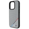 Oryginalne Etui IPHONE 16 PRO MAX BMW Hardcase M Perforated Tricolor Line MagSafe (BMHMP16X23PUPDG) szare