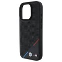 Oryginalne Etui IPHONE 16 PRO MAX BMW Hardcase M Perforated Tricolor Line MagSafe (BMHMP16X23PUPDK) czarne