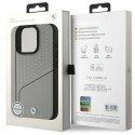 Oryginalne Etui IPHONE 16 PRO MAX BMW Hardcase Signature Leather Textured & Line MagSafe (BMHMP16X23RDCLG) szare