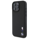 Oryginalne Etui IPHONE 16 PRO MAX BMW Hardcase Smooth Rubber Logo (BMHCP16X23PUSRK) czarne