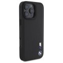 Oryginalne Etui IPHONE 16 PRO MAX BMW Hardcase Smooth Rubber Logo (BMHCP16X23PUSRK) czarne