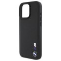 Oryginalne Etui IPHONE 16 PRO MAX BMW Hardcase Smooth Rubber Logo (BMHCP16X23PUSRK) czarne