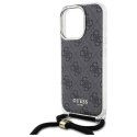 Oryginalne Etui IPHONE 16 PRO MAX Guess Hardcase Crossbody Cord 4G Print (GUHCP16XHC4SEK) czarne