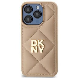 Oryginalne Etui IPHONE 15 PLUS DKNY Quilted Stack Logo (DKHCP15MPQDSLE) beżowe