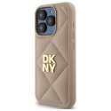 Oryginalne Etui IPHONE 15 PRO DKNY Quilted Stack Logo (DKHCP15LPQDSLE) beżowe