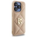 Oryginalne Etui IPHONE 15 PRO DKNY Quilted Stack Logo (DKHCP15LPQDSLE) beżowe