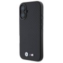 Oryginalne Etui IPHONE 16 BMW Hardcase Carbon Wrapped Metal (BMHCP16S23PUFWC) czarne