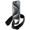 Oryginalne Etui IPHONE 16 BMW Hardcase M Edition Carbon Stripe & Strap (BMHCP16S23PSCCG) szare