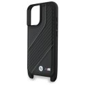 Oryginalne Etui IPHONE 16 BMW Hardcase M Edition Carbon Stripe & Strap (BMHCP16S23PSCCK) czarne