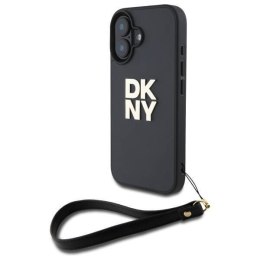 Oryginalne Etui IPHONE 16 DKNY Hardcase Wrist Strap Stock Logo (DKHCP16SPBSWSK) czarne