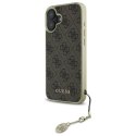 Oryginalne Etui IPHONE 16 Guess Hardcase 4G Charms Collection (GUHCP16SGF4GBR) brązowe