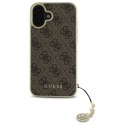 Oryginalne Etui IPHONE 16 Guess Hardcase 4G Charms Collection (GUHCP16SGF4GBR) brązowe