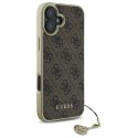 Oryginalne Etui IPHONE 16 Guess Hardcase 4G Charms Collection (GUHCP16SGF4GBR) brązowe