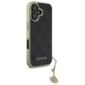 Oryginalne Etui IPHONE 16 Guess Hardcase 4G Charms Collection (GUHCP16SGF4GGR) czarne