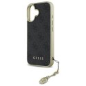 Oryginalne Etui IPHONE 16 Guess Hardcase 4G Charms Collection (GUHCP16SGF4GGR) czarne