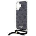 Oryginalne Etui IPHONE 16 Guess Hardcase Crossbody Cord 4G Print (GUHCP16SHC4SEK) czarne