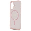 Oryginalne Etui IPHONE 16 Guess Hardcase IML Glitter Circle MagSafe (GUHMP16SHFGEREP) różowe