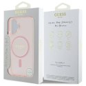 Oryginalne Etui IPHONE 16 Guess Hardcase IML Glitter Circle MagSafe (GUHMP16SHFGEREP) różowe