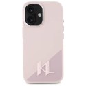 Oryginalne Etui IPHONE 16 Karl Lagerfeld Hardcase Silicone Shadow Metal Initial MagSafe (KLHMP16SSCMKMPCP) różowe