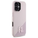 Oryginalne Etui IPHONE 16 Karl Lagerfeld Hardcase Silicone Shadow Metal Initial MagSafe (KLHMP16SSCMKMPCP) różowe