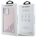 Oryginalne Etui IPHONE 16 Karl Lagerfeld Hardcase Silicone Shadow Metal Initial MagSafe (KLHMP16SSCMKMPCP) różowe