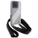 Oryginalne Etui IPHONE 16 PRO BMW Hardcase M Edition Carbon Stripe & Strap (BMHCP16L23PSCCG) szare