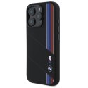 Oryginalne Etui IPHONE 16 PRO BMW Hardcase Silicone Cut Tricolor Lines MagSafe (BMHMP16L23SCUK) czarne