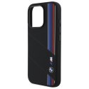 Oryginalne Etui IPHONE 16 PRO BMW Hardcase Silicone Cut Tricolor Lines MagSafe (BMHMP16L23SCUK) czarne